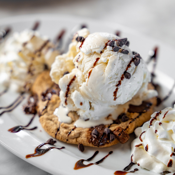Cookie and ice cream dessert